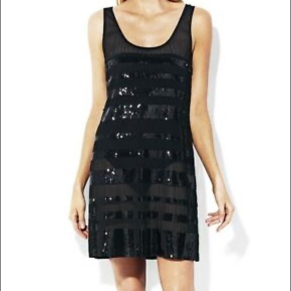 Vince Camuto Swim Dress Cover Up Sheer Striped Sequin Small - Picture 7 of 7